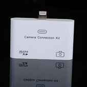 iPad mini/iPad4用lighting3in1カードリーダー　カメラコネクタキット　ホワイト